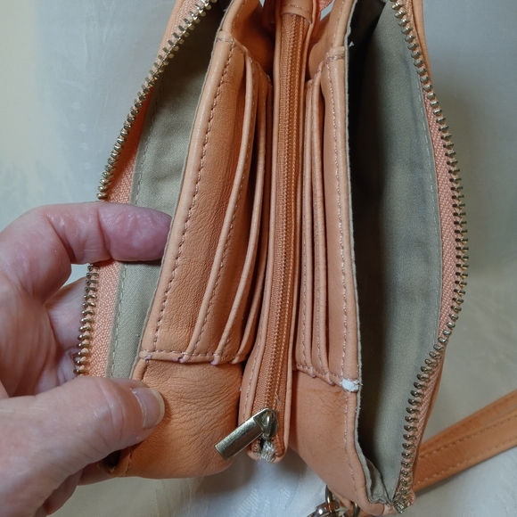 Coral Colored Clutch/Crossbody Bag - Picture 3 of 4